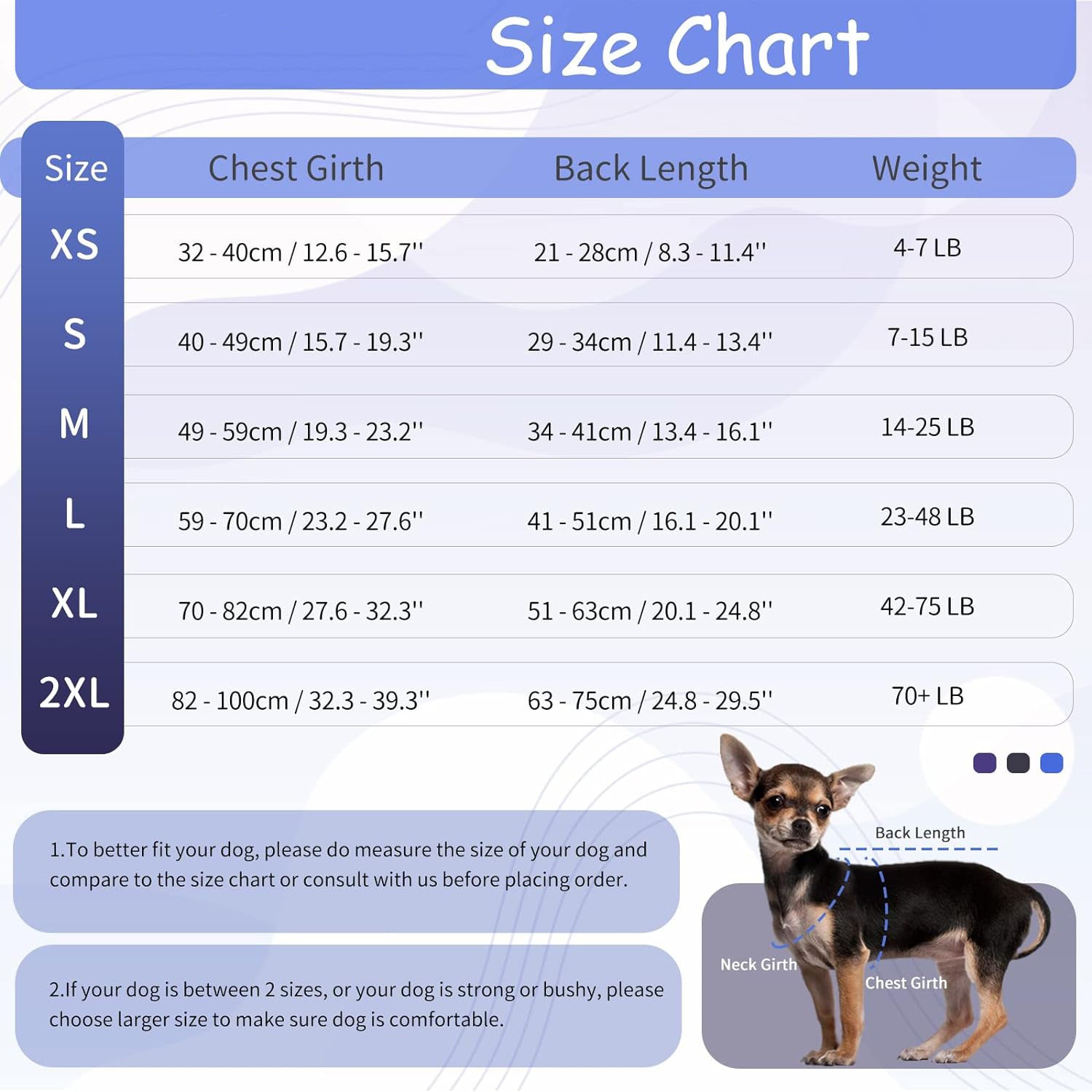HKM-5964093 Anti-Licking Dog Rehabilitation Jumpsuit - Black, Multiple Sizes Available