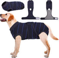 HKM-5964093 Anti-Licking Dog Rehabilitation Jumpsuit - Black, Multiple Sizes Available