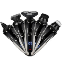 HKM-596435 5-in-1 Rechargeable Cordless Grooming Kit with Waterproof Shaver, Trimmer, and Facial Brush Set