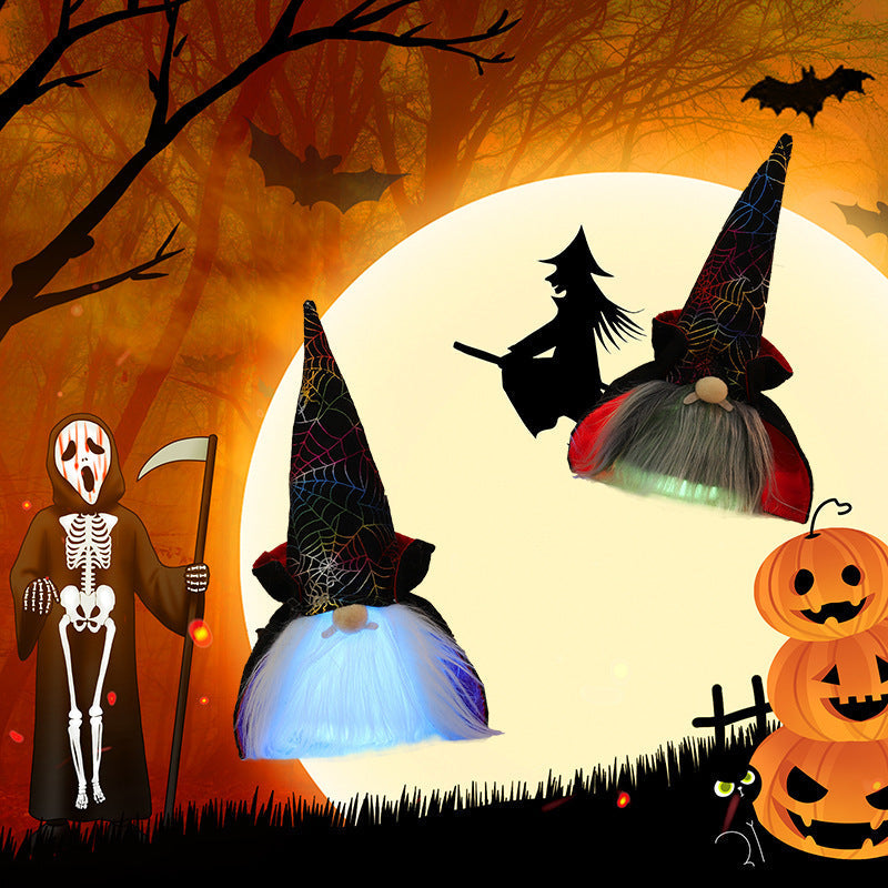 HKM-596499 Halloween Seven-Color Light-Up Doll with Gray and White Beards