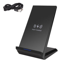 HKM-596563 15W Wireless Mobile Phone Upright Charger with 1m Cable, Supports QI Charging in Black & White