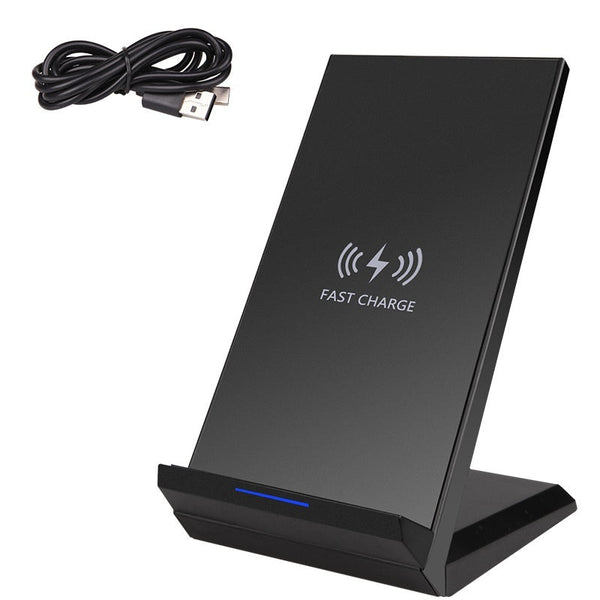 HKM-596563 15W Wireless Mobile Phone Upright Charger with 1m Cable, Supports QI Charging in Black & White