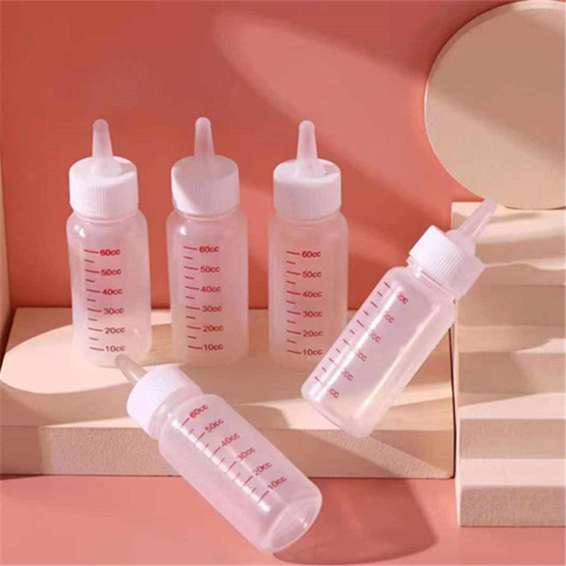 HKM-5966653 60 Ml Pet Milk Bottle for Dogs and Cats - Feeding Bottle Set with Nipple and Brush