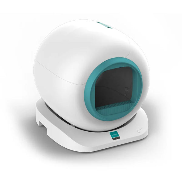 HKM-596819 Large Automatic Self-Cleaning Cat Litter Box with Stainless Steel & Plastic Design