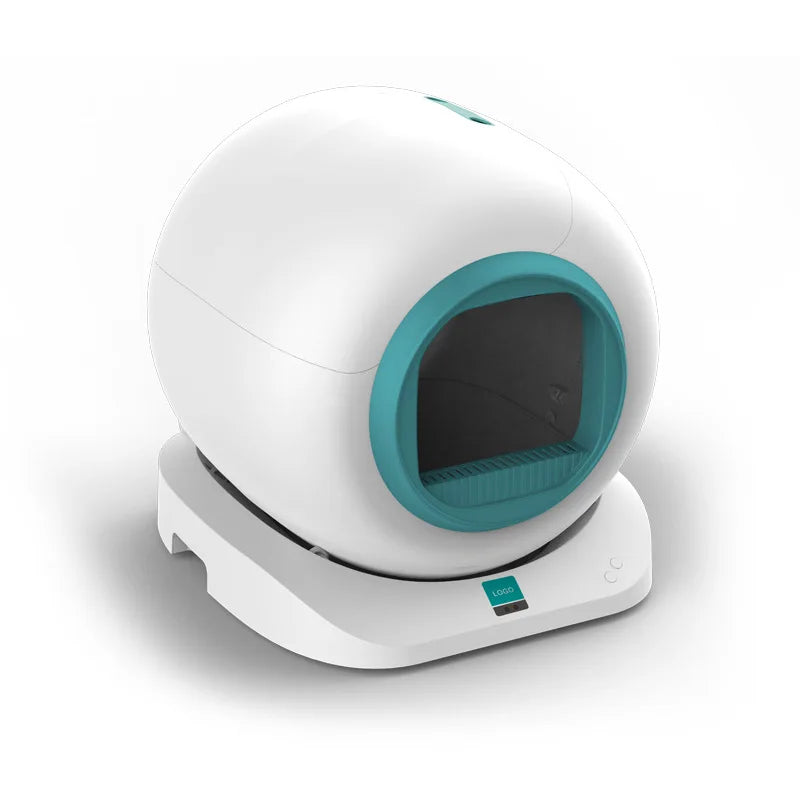 HKM-596819 Large Automatic Self-Cleaning Cat Litter Box with Stainless Steel & Plastic Design