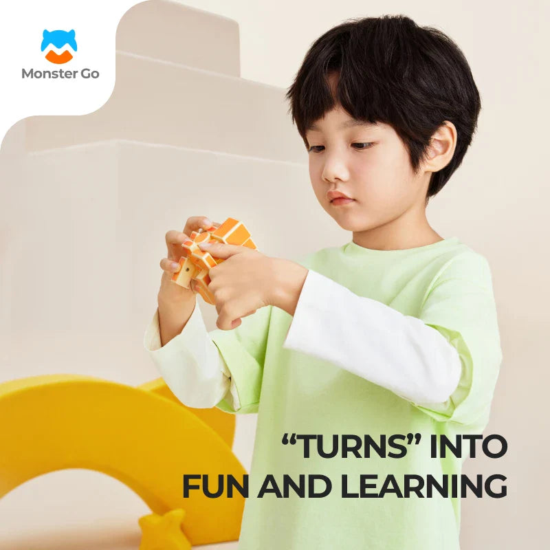 HKM-596819 MG Mirror Pyramid Skewb Magic Cube Puzzle and 3x3 Speed Cube Educational Toy