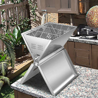 HKM-596883 Stainless Steel Portable Indoor Barbecue Grill for 2-3 Persons with Tube Burners