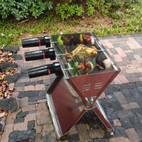 HKM-596883 Stainless Steel Portable Indoor Barbecue Grill for 2-3 Persons with Tube Burners