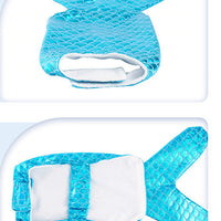 HKM-5968957 Mermaid-Themed Blue Dog and Cat Clothing with Headwear for Small Pets