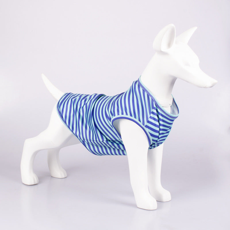 HKM-5969341 Striped Crew Neck Pet Tank Top in Various Colors and Sizes