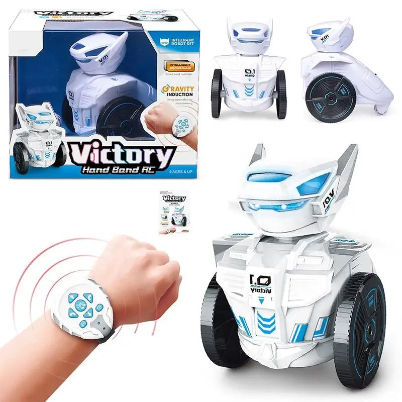 HKM-596947 DIY Smart Watch Sensor Robot Toy - 2.4G RC Intelligent Robot with LED Lights, Sound, Singing, Dancing, Educational for Ages 5+