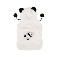 HKM-5969853 Cozy Cartoon Flannel Pet Sweater Coat for Corgis and Shiba Inus in White Panda Design