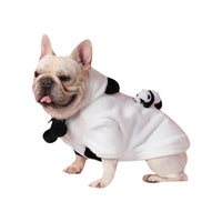 HKM-5969853 Cozy Cartoon Flannel Pet Sweater Coat for Corgis and Shiba Inus in White Panda Design