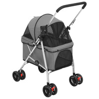 HKM-5970237 Foldable Pet Stroller with Sunshade - Portable 300D Oxford Fabric, 76x50x100 cm, Up to 15 kg Capacity