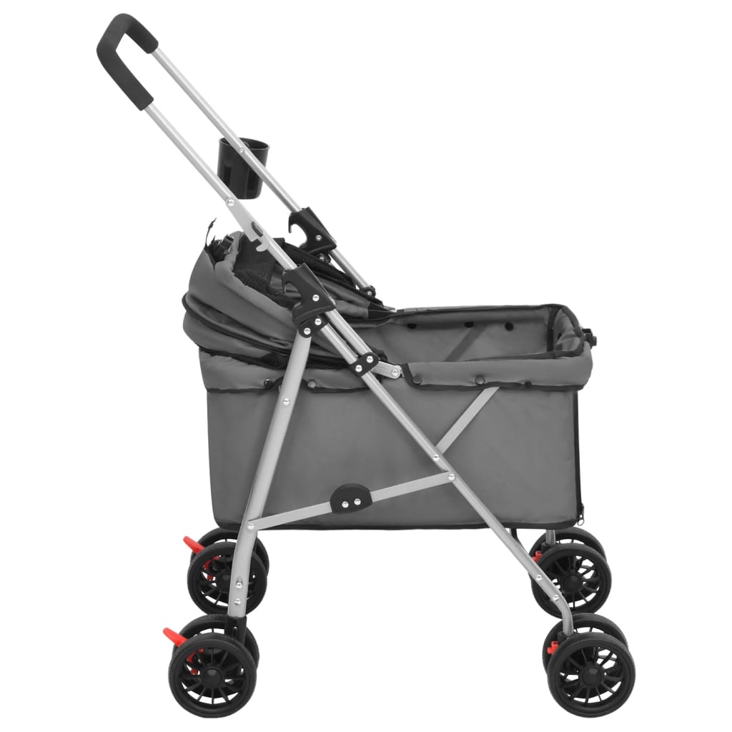 HKM-5970237 Foldable Pet Stroller with Sunshade - Portable 300D Oxford Fabric, 76x50x100 cm, Up to 15 kg Capacity