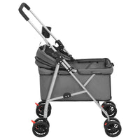 HKM-5970237 Foldable Pet Stroller with Sunshade - Portable 300D Oxford Fabric, 76x50x100 cm, Up to 15 kg Capacity