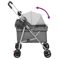 HKM-5970237 Foldable Pet Stroller with Sunshade - Portable 300D Oxford Fabric, 76x50x100 cm, Up to 15 kg Capacity