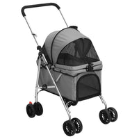 HKM-5970237 Foldable Pet Stroller with Sunshade - Portable 300D Oxford Fabric, 76x50x100 cm, Up to 15 kg Capacity