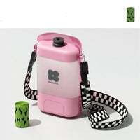 HKM-5970621 Portable Dog Travel Water Cup - 400ml Capacity, ABS+PP Material, Pink & Yellow Options