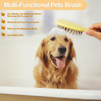 HKM-5972029 Silicone Pet Shampoo Brush for Dogs and Cats - Bathing, Massaging, and Shedding Tool with Comfortable Handle