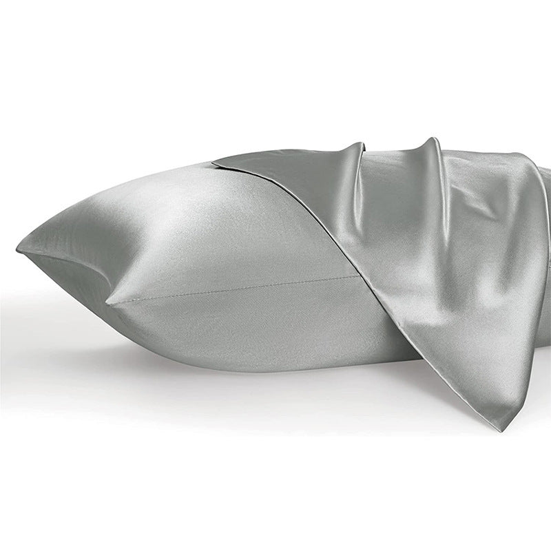 HKM-597203 Solid Color Light Gray Silk Envelope Pillowcase - 50x76cm Modern Simple Design