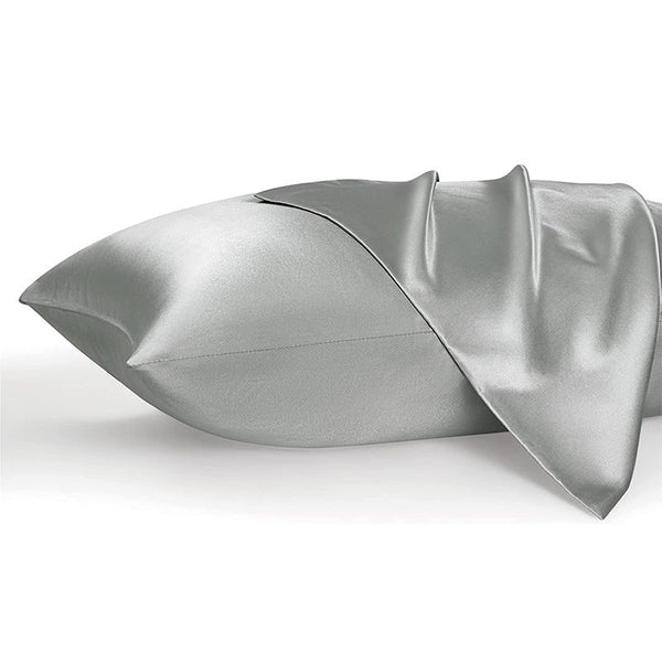 HKM-597203 Solid Color Light Gray Silk Envelope Pillowcase - 50x76cm Modern Simple Design
