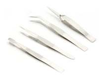 HKM-597203 Stainless Steel Precision Tweezers Set for Jewelry and Makeup - 4-Piece Tool Kit