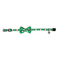HKM-5972541 Christmas Patterned Bow Tie Dog Collar for Cats, Cloth Material, Size S 28x1.0cm