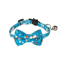 HKM-5972541 Christmas Patterned Bow Tie Dog Collar for Cats, Cloth Material, Size S 28x1.0cm