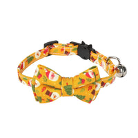 HKM-5972541 Christmas Patterned Bow Tie Dog Collar for Cats, Cloth Material, Size S 28x1.0cm