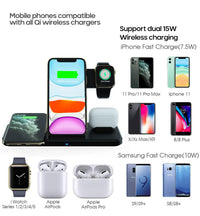 HKM-597395 Universal Three-in-One Bracket Wireless Charger with Indicator Function - Black