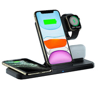 HKM-597395 Universal Three-in-One Bracket Wireless Charger with Indicator Function - Black