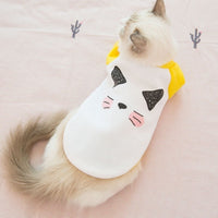 HKM-5975101 Warm Fleece-Lined Cat Jumpsuit for Autumn and Winter ¨C Yellow, Multiple Sizes Available