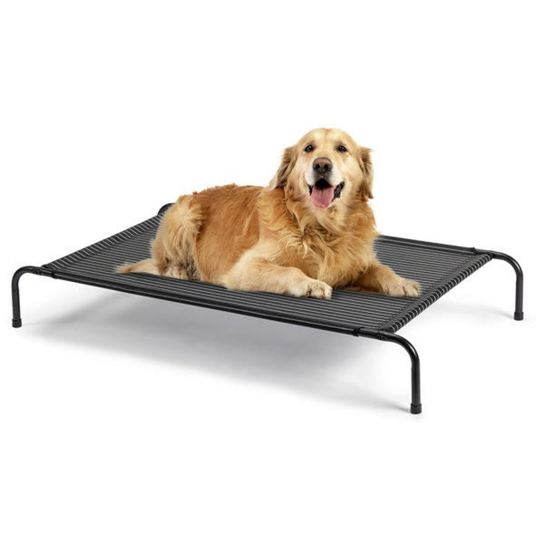 HKM-597523 Elevated Dog Bed with Breathable Textilene Mesh - Durable Steel Frame for Comfort and Support