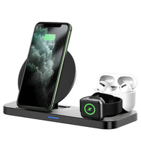 HKM-597587 3-in-1 Wireless Fast Charger for Mobile Phones, Apple Watch, and Bluetooth Headsets