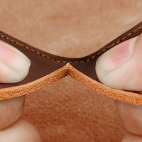 HKM-5976381 Genuine Cowhide Engraved Anti-Loss Dog Collar - Dark Brown, Multiple Sizes Available