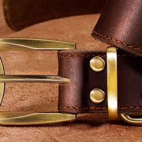 HKM-5976381 Genuine Cowhide Engraved Anti-Loss Dog Collar - Dark Brown, Multiple Sizes Available