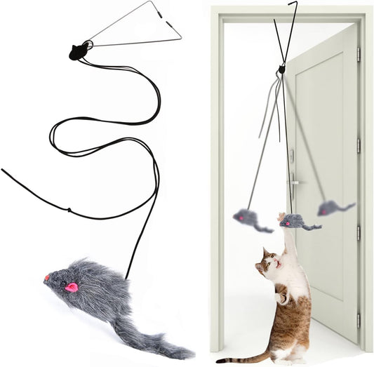 HKM-5977789 Retractable Interactive Feather Teaser Toy for Indoor Cats and Kittens - Safe and Durable Exercise Toy