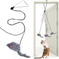 HKM-5977789 Retractable Interactive Feather Teaser Toy for Indoor Cats and Kittens - Safe and Durable Exercise Toy