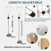 HKM-5977789 Retractable Interactive Feather Teaser Toy for Indoor Cats and Kittens - Safe and Durable Exercise Toy
