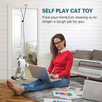 HKM-5977789 Retractable Interactive Feather Teaser Toy for Indoor Cats and Kittens - Safe and Durable Exercise Toy
