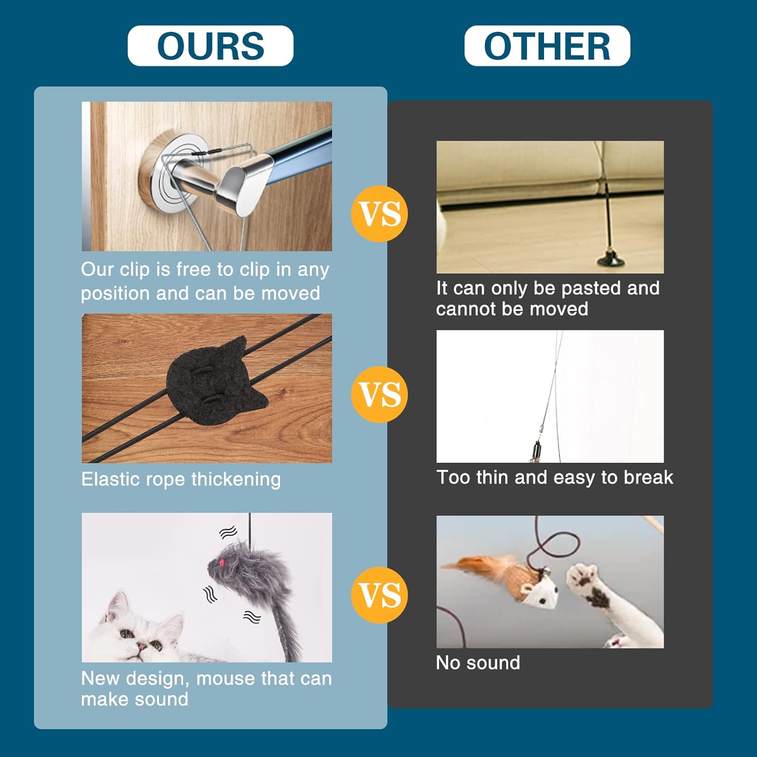 HKM-5977789 Retractable Interactive Feather Teaser Toy for Indoor Cats and Kittens - Safe and Durable Exercise Toy
