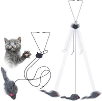 HKM-5977789 Retractable Interactive Feather Teaser Toy for Indoor Cats and Kittens - Safe and Durable Exercise Toy