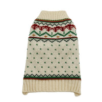 HKM-5978301 Cozy Beige and Green Dot Pet Sweater for Autumn and Winter