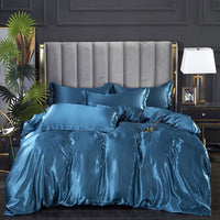 HKM-597843 Ice Silk Quilt Cover Bedding Set - Available in Various Sizes and Styles