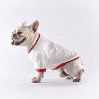 HKM-5978685 Casual White Twist T-Shirt for Pets in Small/Medium/Large Sizes