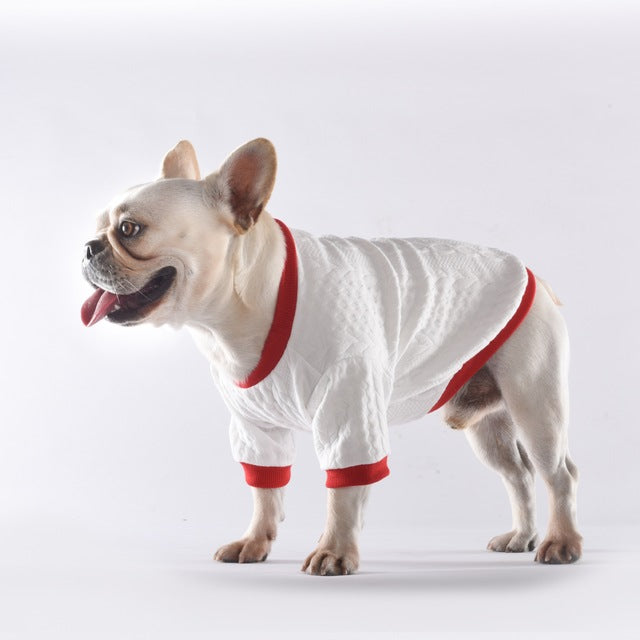 HKM-5978685 Casual White Twist T-Shirt for Pets in Small/Medium/Large Sizes