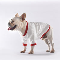 HKM-5978685 Casual White Twist T-Shirt for Pets in Small/Medium/Large Sizes