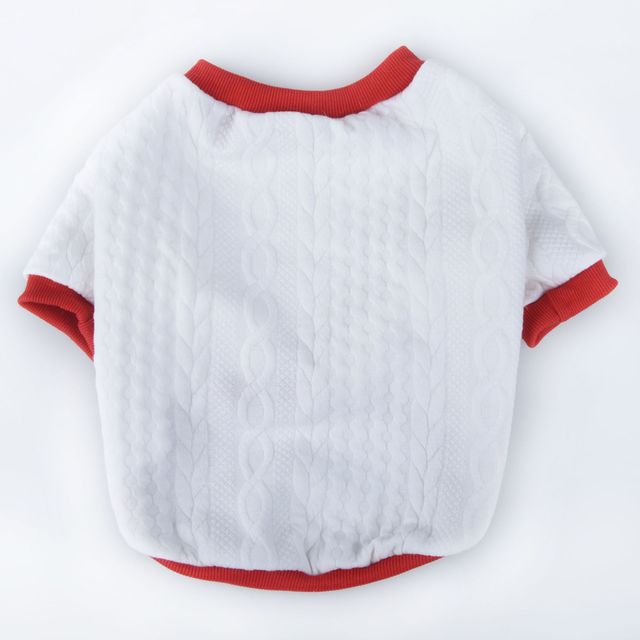 HKM-5978685 Casual White Twist T-Shirt for Pets in Small/Medium/Large Sizes