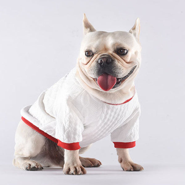 HKM-5978685 Casual White Twist T-Shirt for Pets in Small/Medium/Large Sizes